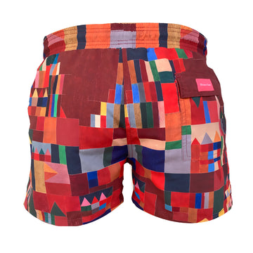 MY COUNTRY Swim Shorts - Maroon/Multicolor